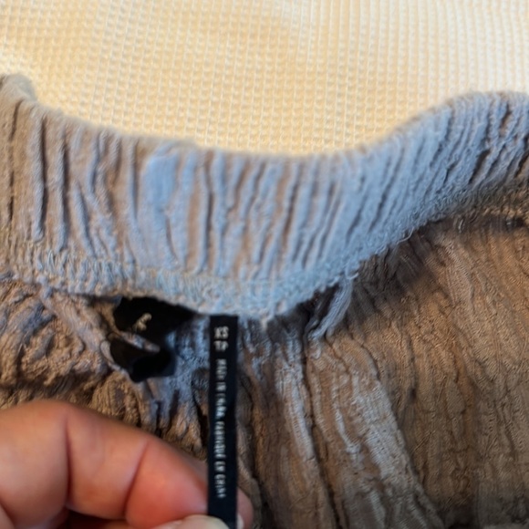 Out From Under Crinkle Elastic Pants Wide legs with drawstring size XS Gray - Picture 7 of 15